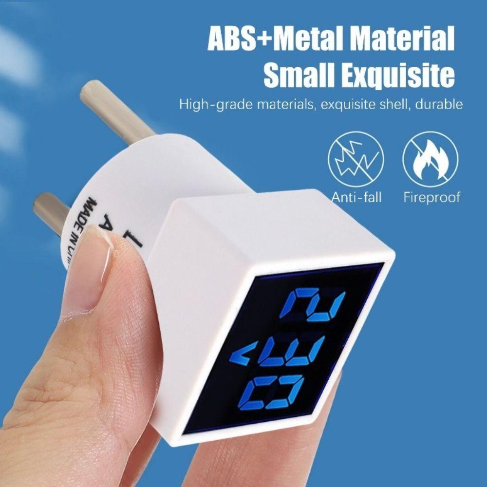 New EU Plug Digital Voltmeter 50-500V LED Test Indicator Light Voltmeter Universal Mini Car Motorcycle Detector