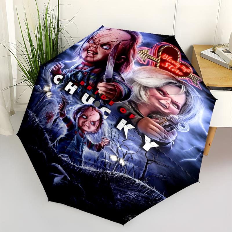Chucky Fashionable Automatic Opening/Closing Folding Umbrella. Portable and Foldable, Ideal for Gift, Travel, and Daily Use.