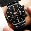Reloj Hombre  Fashion Mens Watches Luxury Stainless Steel Quartz Wrist Watch Men Business Calendar Watch Relogio Masculino