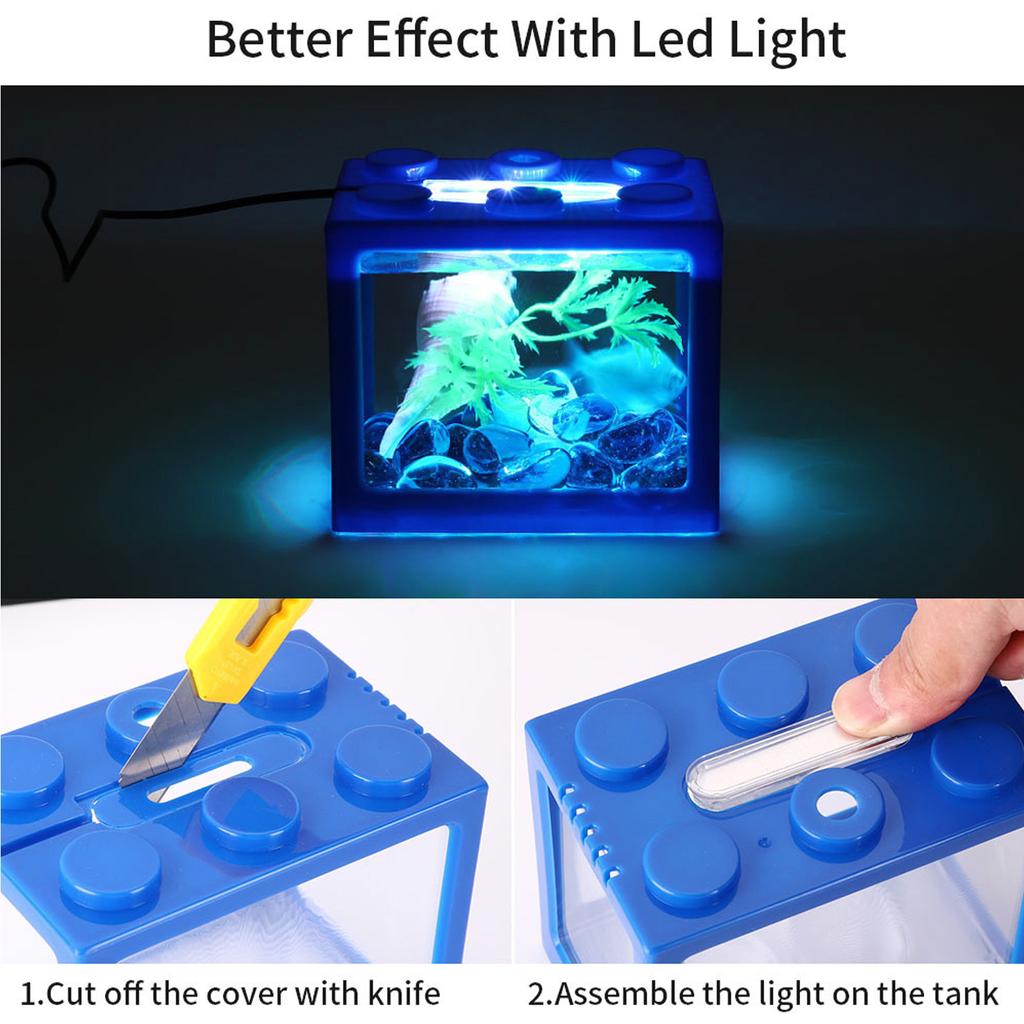 Fish , Building Block Fish  Cascadable Betta Fish  with LED Light for   Desk Decoration