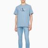 Calvin Klein Comfortable Letter Embroidered Crew Neck Short Sleeve T-Shirt Men Tops Blue 40EM289-Q8W