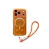 Simple and Affordable Luxury Apple 17 Magnetic Card Case, Skin-feel Charging Magnetic Case + Short Lanyard Compatible / 16PRO