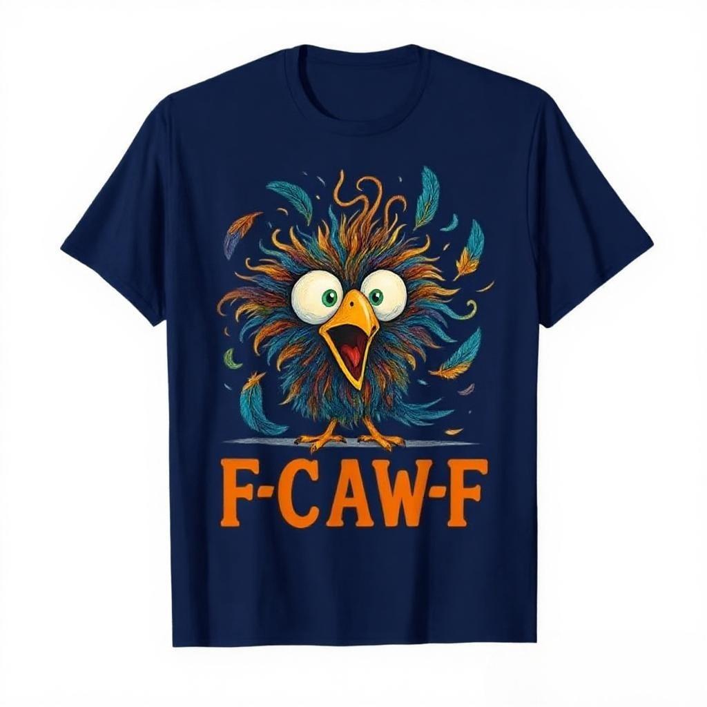 FCawF Funny Messy Chicken Bird Rooster FCAWF Meme Tshirt for Men Women 100 Cotton T Shirts Short Sleeve Tops