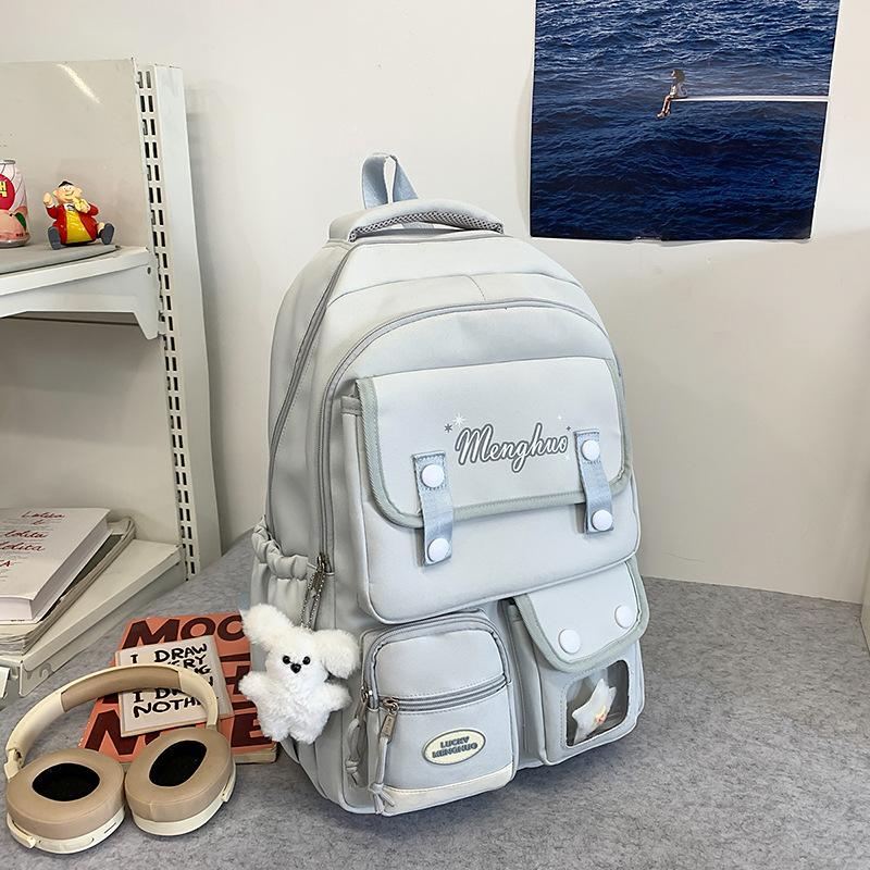 College Cute Large Capacity Middle and High School Students Computer School Bag Casual Versatile Backpack Commuting Sweet Makeup Bag