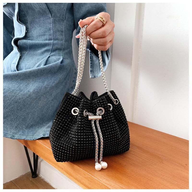 2022 Summer Mini Rhinestone Women's Bag Fashion Diamond-studded Blessing Bag Rhinestone Chain Messenger Bag