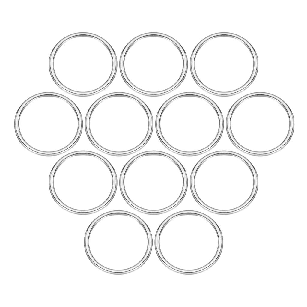 32pcs Buckles ID Thickness Zinc Alloy Opening Clasp Clips for Craft Key Ring Bag Strap Belt DIY Accessories Bright Silver [uxcell] O-Ring 50mm/2"