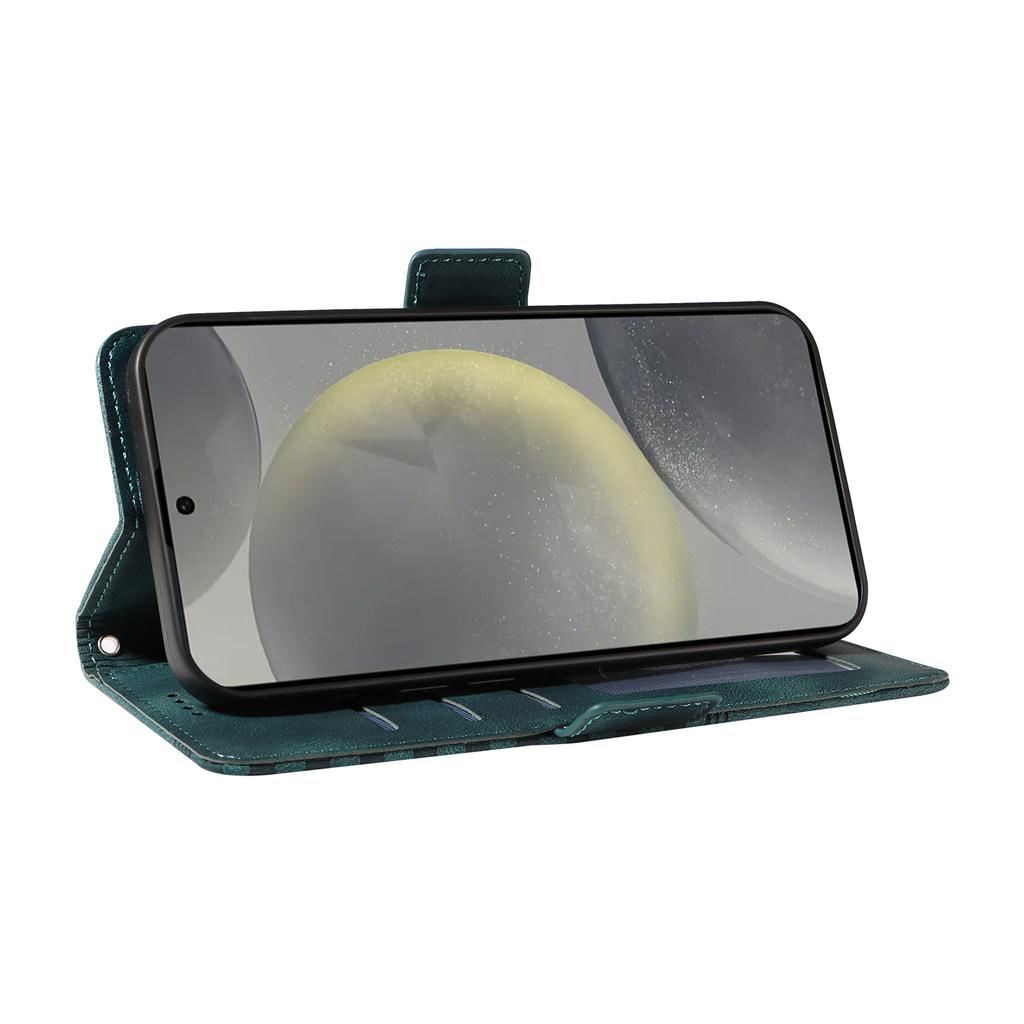 For Samsung Galaxy S25 Case PU Leather Phone Cover Rhombus Starry Imprinted