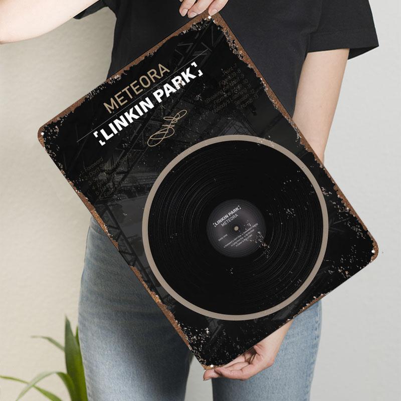 Linkin Park Meteora Álbum Vinil Design Sinal Vinil Álbum Metal Poster Quarto Sinais de metal personalizáveis para parede da sala de casa arte de parede