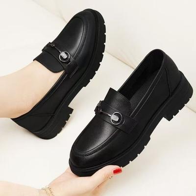 2025 Herbst Neue Klassische Schwarze Damen-Loafer - Bequeme Rutschfeste Flache Schuhe, Lässige Vielseitige Plateau-Slipper für Damen
