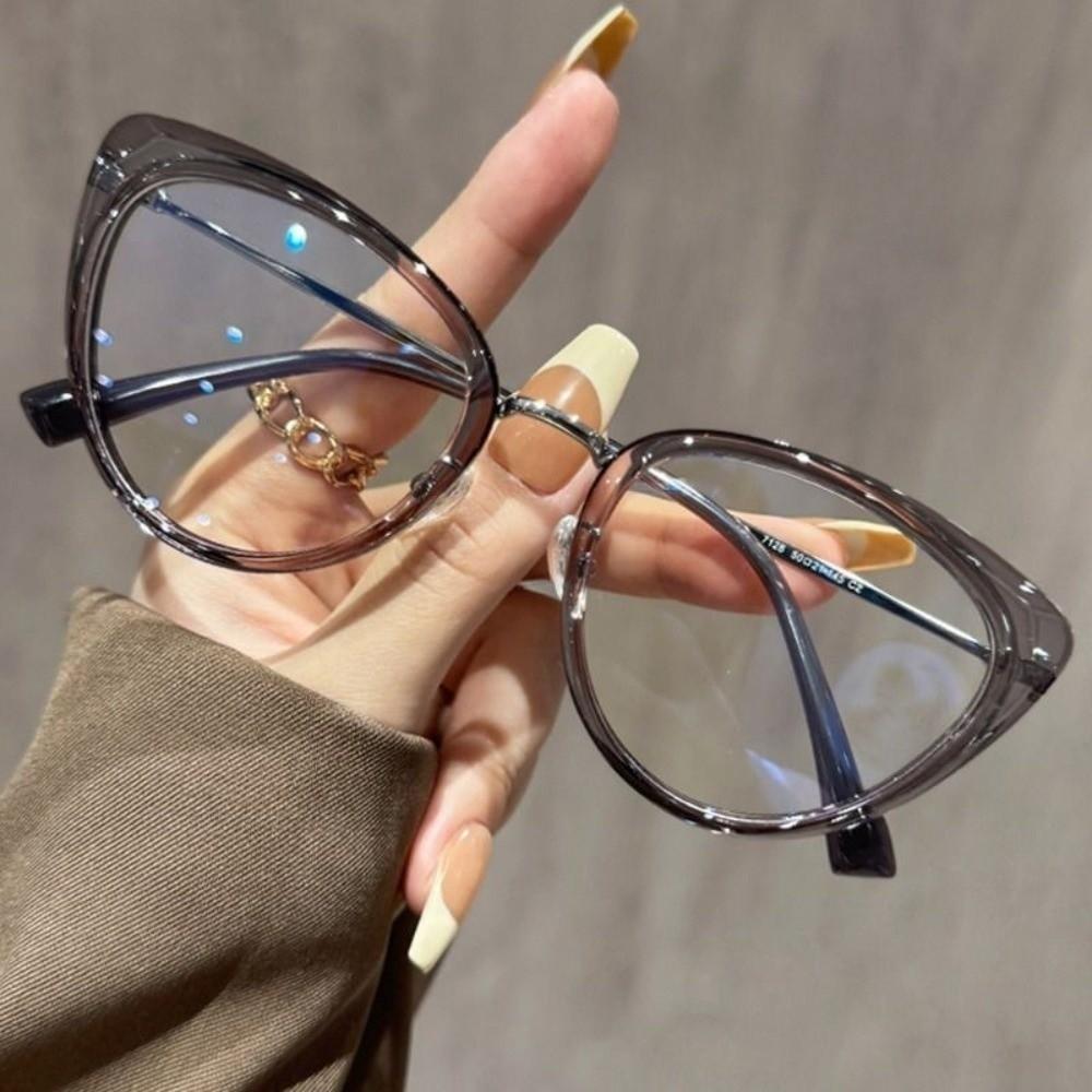 Retro Cat's Eye Anti-blue Light Glasses Glasses Metal Frame Glasses Frame Portable Eye Protection Eyeglasses Frames