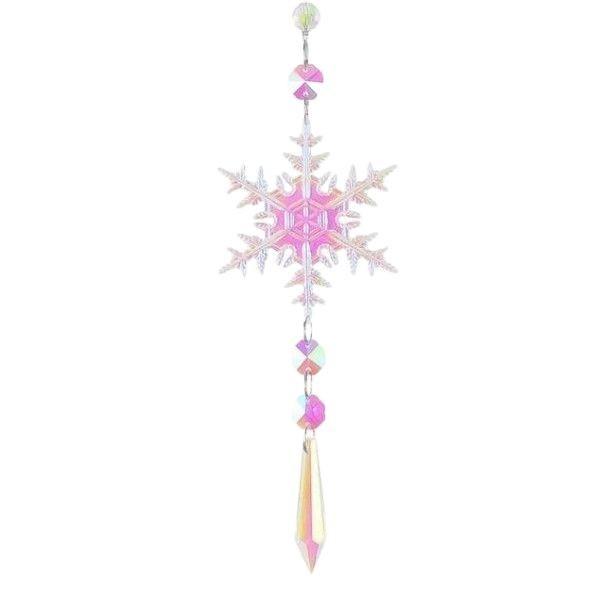 Colorful Snowflake Suncatcher Prism Rainbow Maker Crystal Pendant Christmas Tree Ornament New Year Home Window Hanging