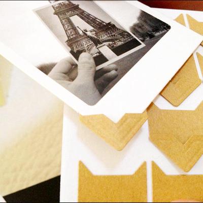 Retro Kraftpapier Fotoecken-Sticker für DIY Handgemachte Alben