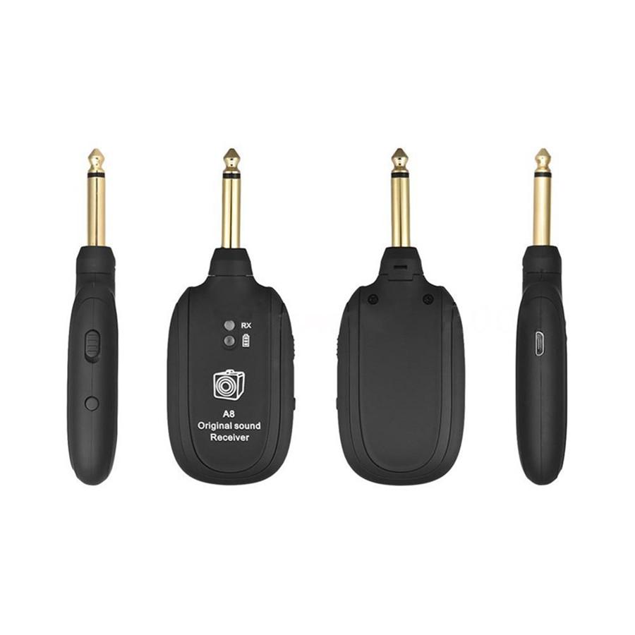 Wireless Guitar Transmitter + Receiver Built In Rechargeable Battery Micro USB