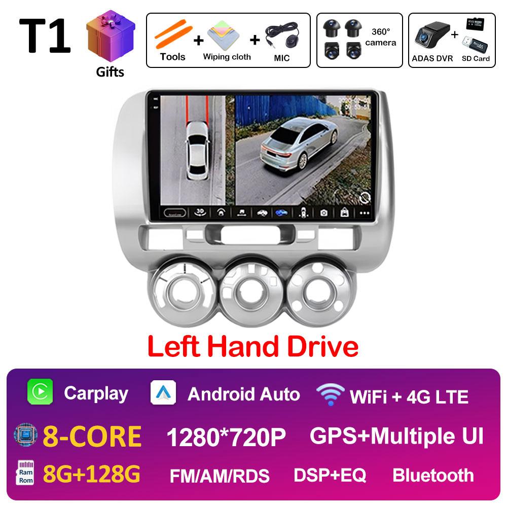 Left Hand Drive Car Video Player For Honda Fit Jazz City 2002 2003 2004 2005 2006 2007 GPS Navi Bluetooth Autoradio Accessories