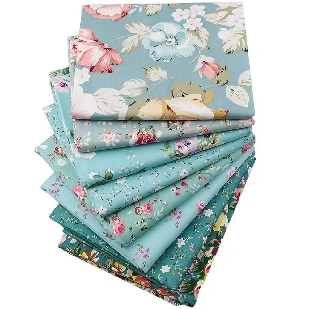 7/8 pieces set Cotton Cloth Floral Printed Fabric Classic Retro Plaid 25*25CM Sewing Fabric Making Bed Decoration