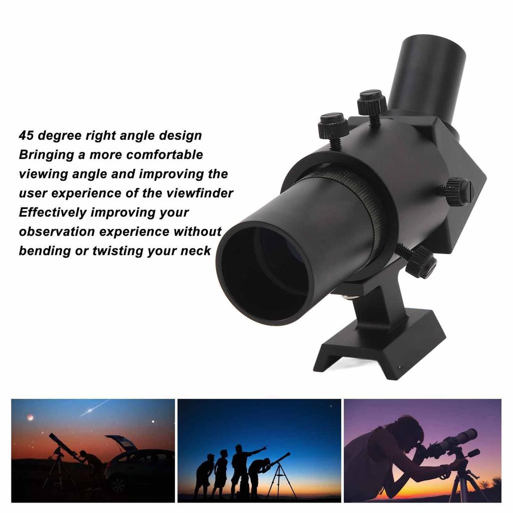 Finderscope, 6x30 Metal Finderscope for Astronomical Telescopes, 45 Degree Optical Glass Telescope Accessory, with Bracket