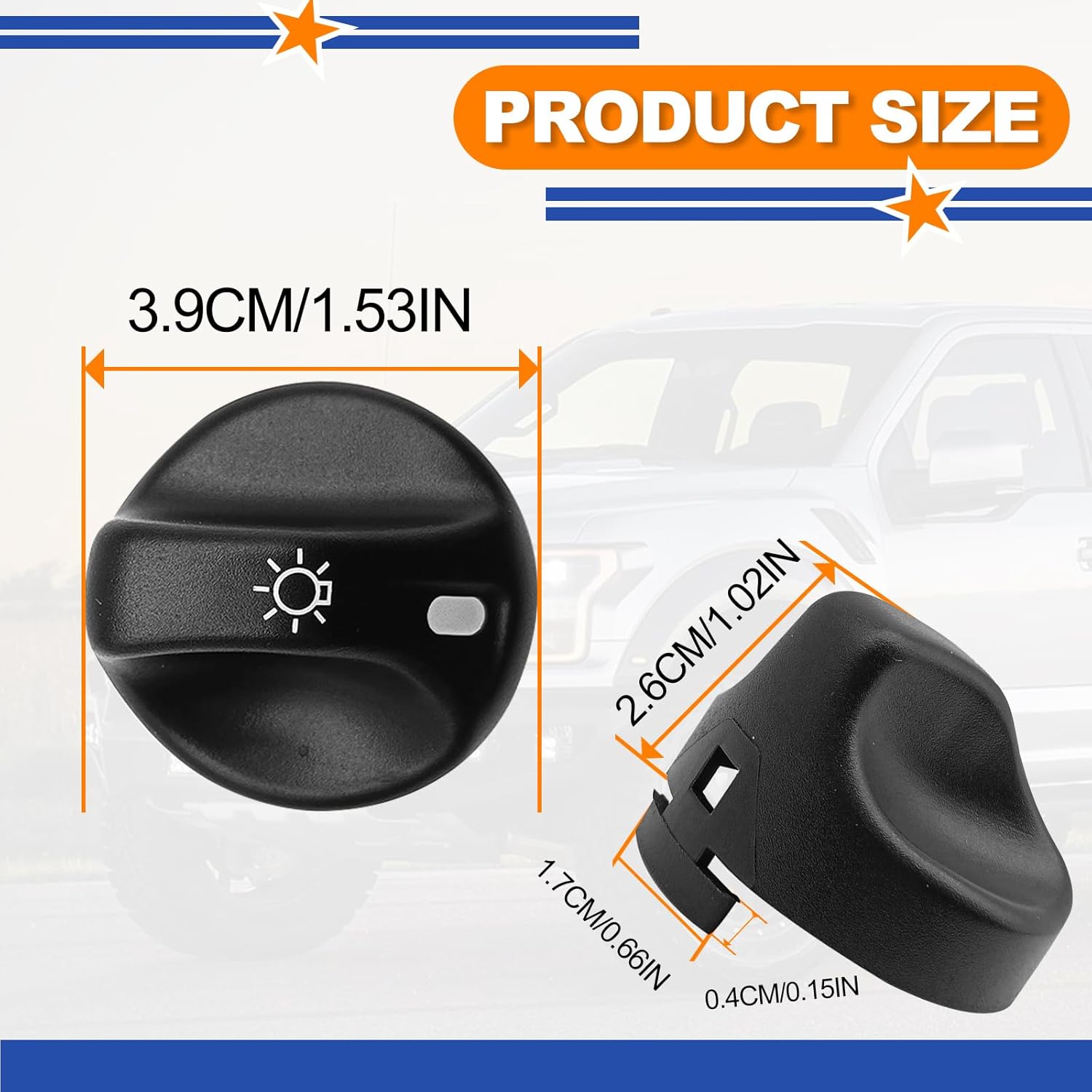 Head Light Head Lamp Switch Knob Compatible with Lincoln Ford F-150 F-250 F-350 F-450, 3L3Z-11661-AA 3L3Z11661AA