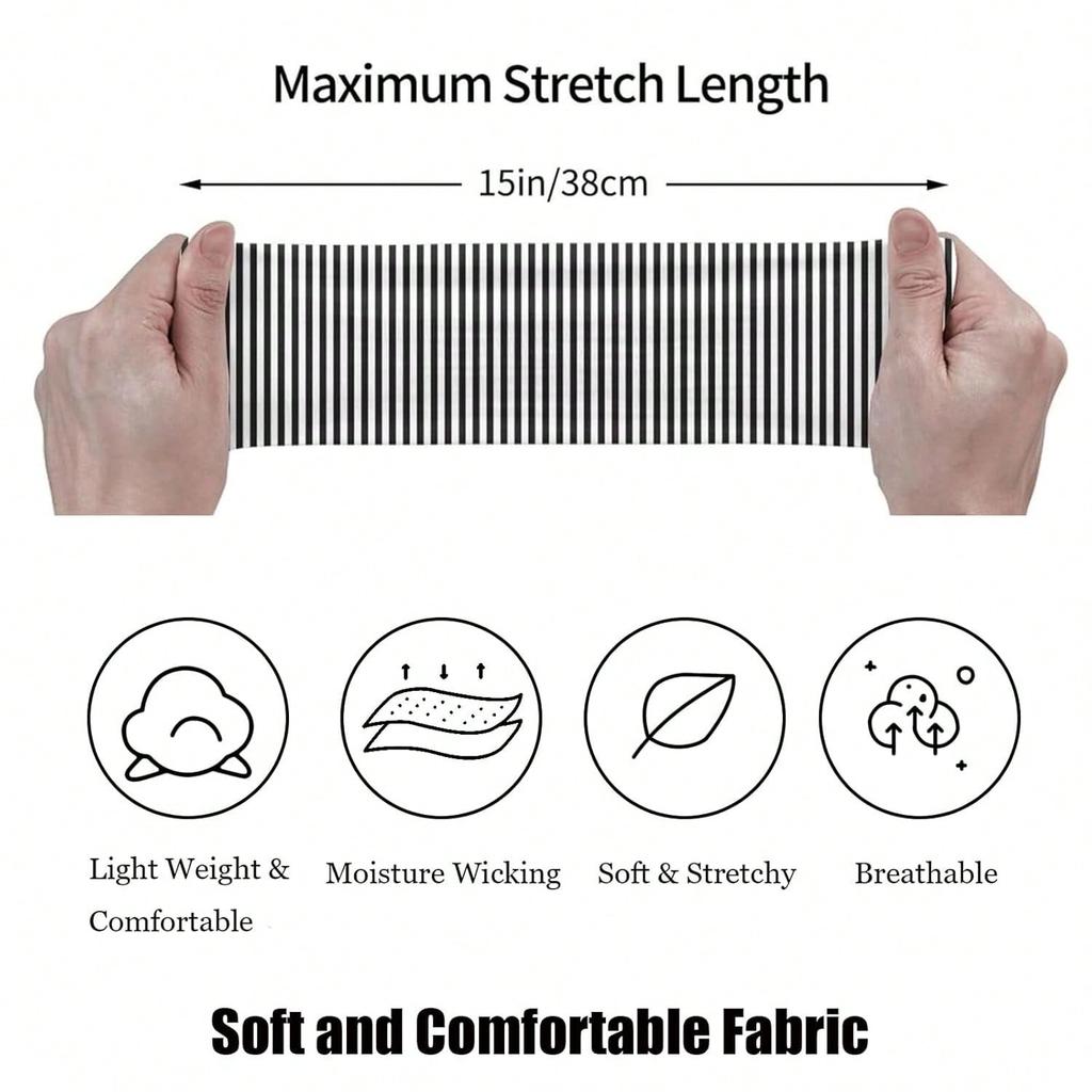 Striped Headbands, Non-Slip Elastic Fashion Headwraps For Women, Suitable For Fitness, Yoga, Running, Casual Polyester Headbands For All Seasons