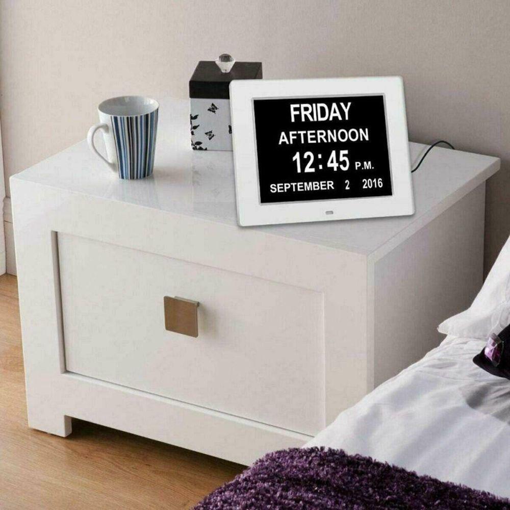 Home Decor Electronic Date Table Large LCD Screen Large Letter Electronic Dashboard Calendar Alarm Clock Digital Clock