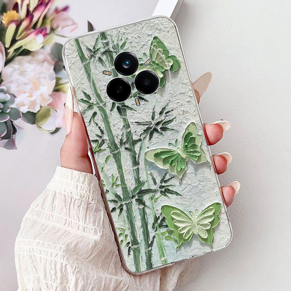 For Realme 14 Pro 14Pro+ Elegant Floral Cat Printed Phone Case For Realme 14 Pro Plus 14Pro 5G Soft Silicone TPU Cases