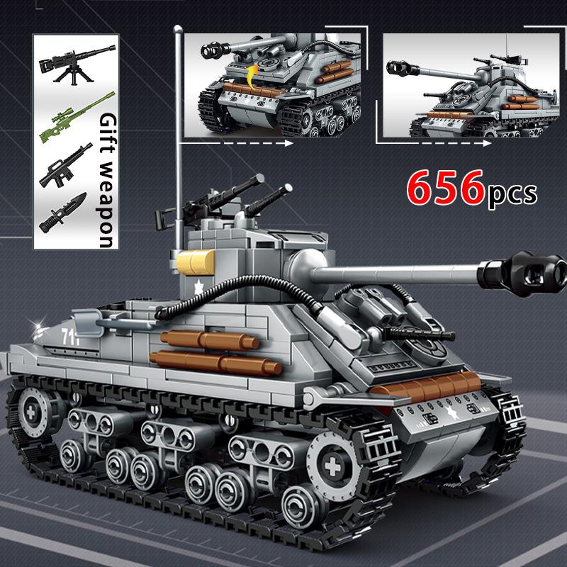Nieuwe WO2 Militaire Tanks Bouwstenen T-34 99 Hoofdgevechts Pantserwagen Model Soldaat Figuren Bakstenen Educatief Speelgoed Cadeau