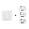 1/2/3 Gang Wireless Remote Control Switch Push Button 433MHZ Wireless Switch ON/OFF Switch Wall Panel Intelligent Switch