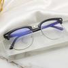Half-frame rice nail frame anti-blue flat light glasses men's and women's goggles can be equipped with myopia glasses frame literary style