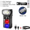 Mini  EDC Tactical Flashlight Charging Warning Flash Lights Emergency Power Bank for Working Running Camping Fishing Hiking