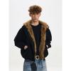 Cabbage Coke American Retro Faux Fur Quilted Short Workwear Jacket Autumn and Winter Design Loose Warm Jacket for Men