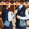 1Pcs New PU Leather Drawstring Bucket Bag Casual Urban Minimalist Style Shoulder Bag Small Crossbody Bag for Women
