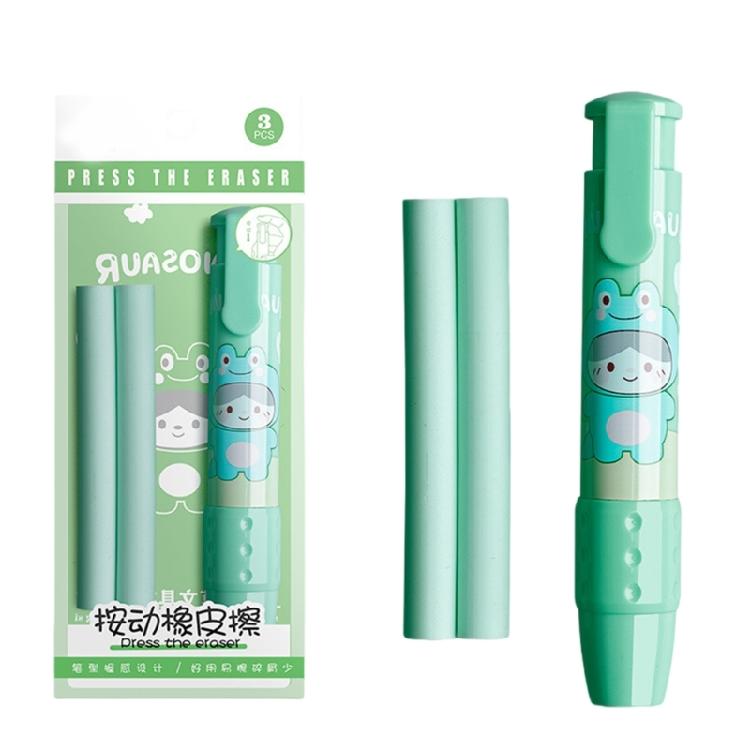 Retractable Mechanical Erasers Cartoon Pushable Erasers Pencil Erasers with Replacement Refills for School Office