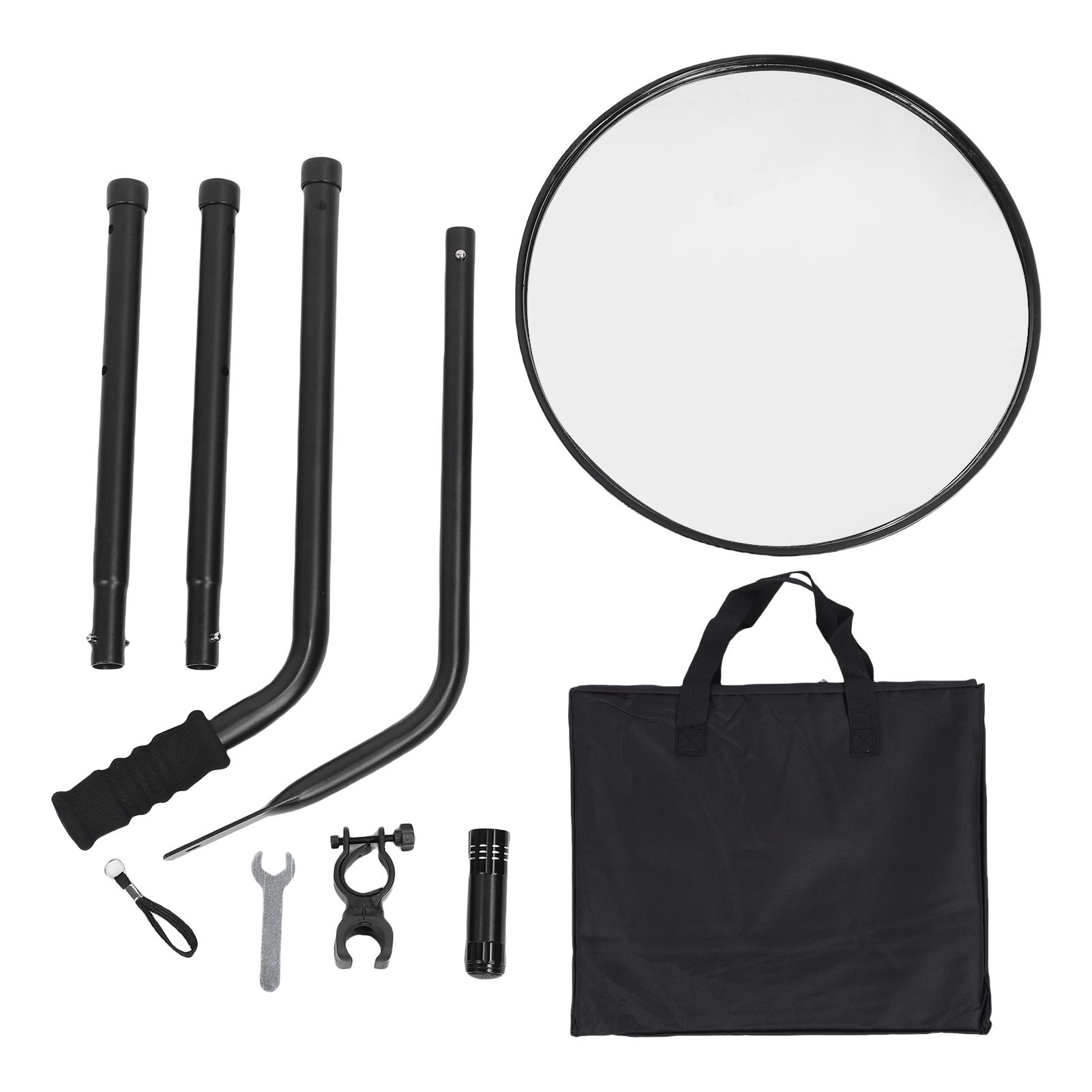 

Under Car Inspection Mirror 30cm Diameter Telescoping Convex Search Mirror with 3 Wheels and LED Flashlight for Truck Equipment