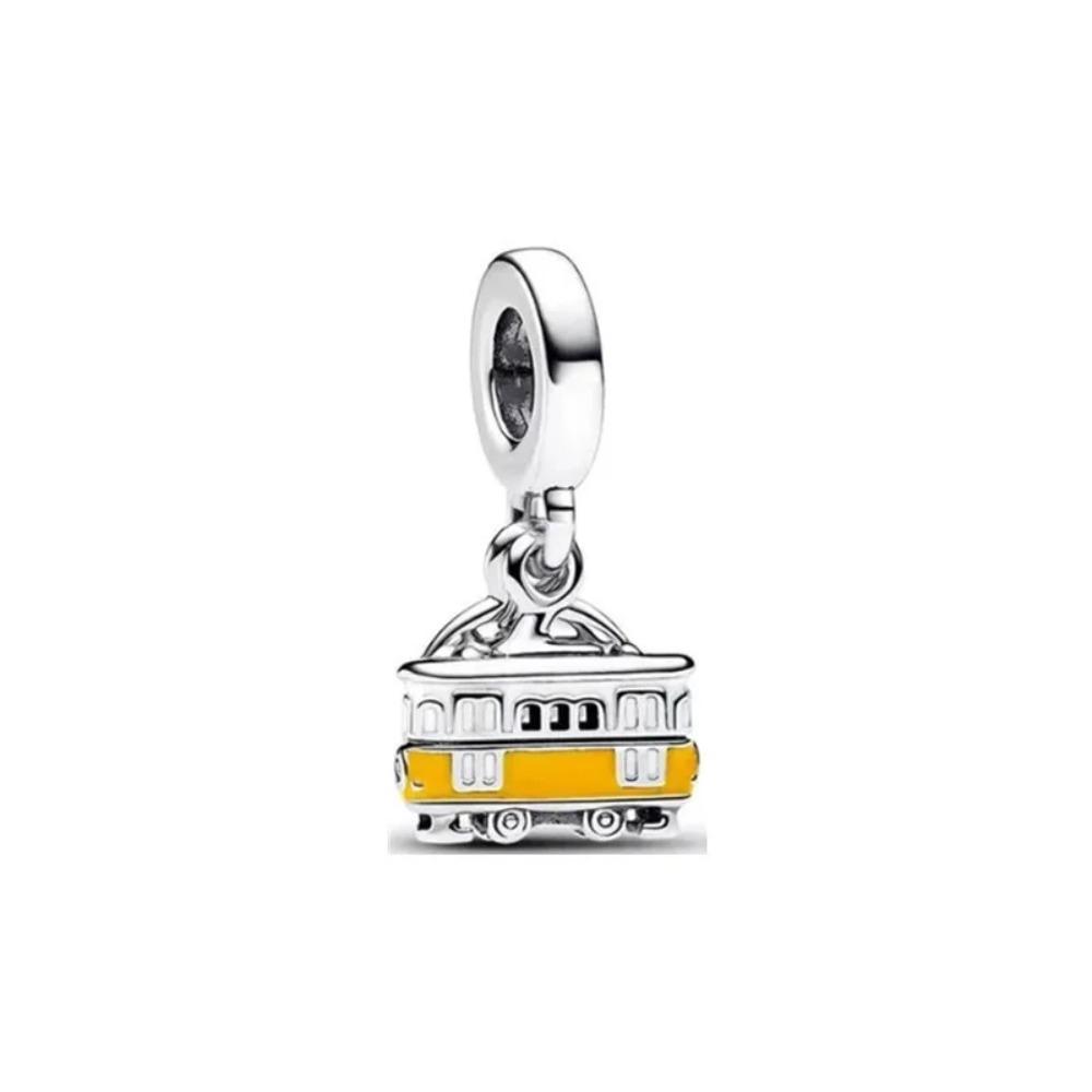 Charms Perline in Argento 925 Bicicletta Treno Vagone Casco per Creazione Gioielli Ciondolo Fai da Te Bracciale Collana Regalo