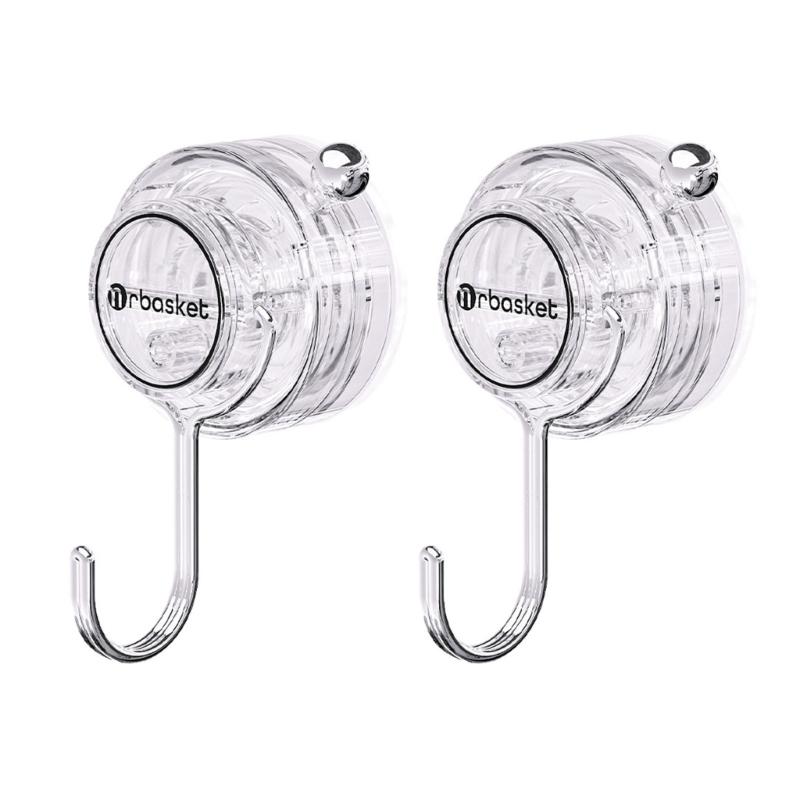 

Set of 2 Suction Cup Hook Clip Multifunctional Clear Holders for Home and Supermarket Daily Casual Use Organization чистый