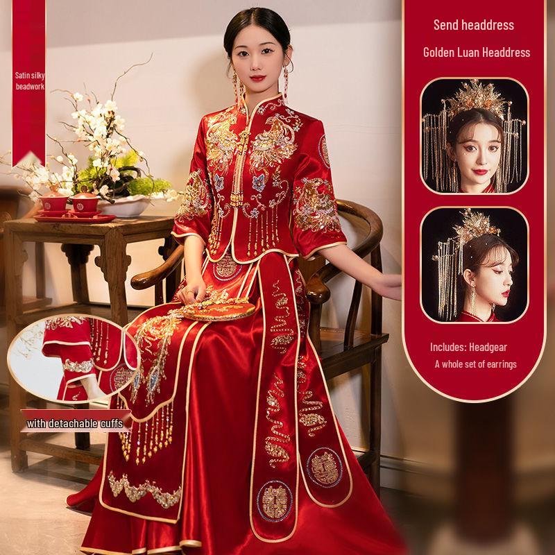 Huachuxi Herbst/Winter 2025 Xiuhe Brautkleid: Kleines Hochzeits- und Toast-Outfit