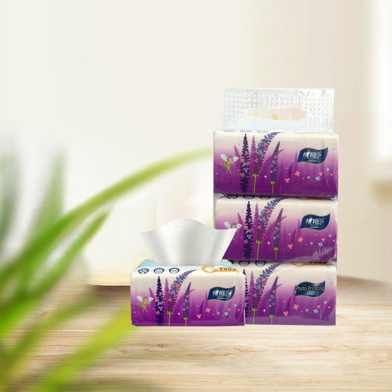 Xin Xiang Yin Unscented 3-Ply Facial Tissues, 130 Sheets, Soft Pack, S Size, 3-Pack, 72 Packs per Case