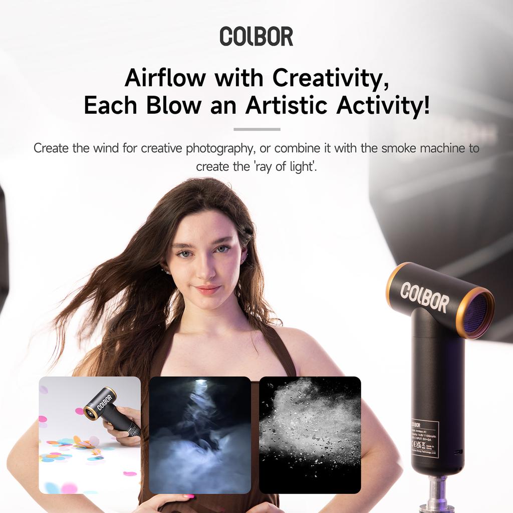 COLBOR AirMaxx A1 60W חשמלי Air Duster Mini Jet מאוורר עם אור LED 100000RPM 4-30m/s ללא שלב