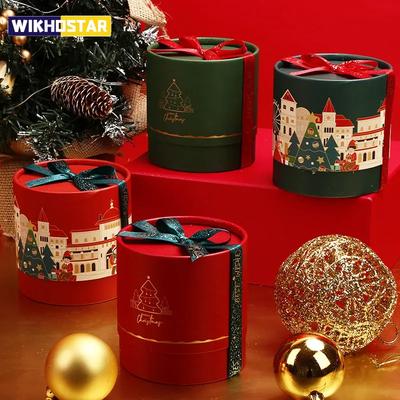 1Pcs Christmas Candy Box Christmas Eve Apples Gift Packing Box Mousse Christmas Cake Dessert Boxs Christmas Decoration Supplies