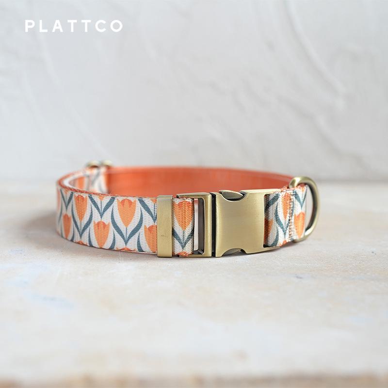 Plattco Fashion Yellow Tulip Nylon Pet Collar