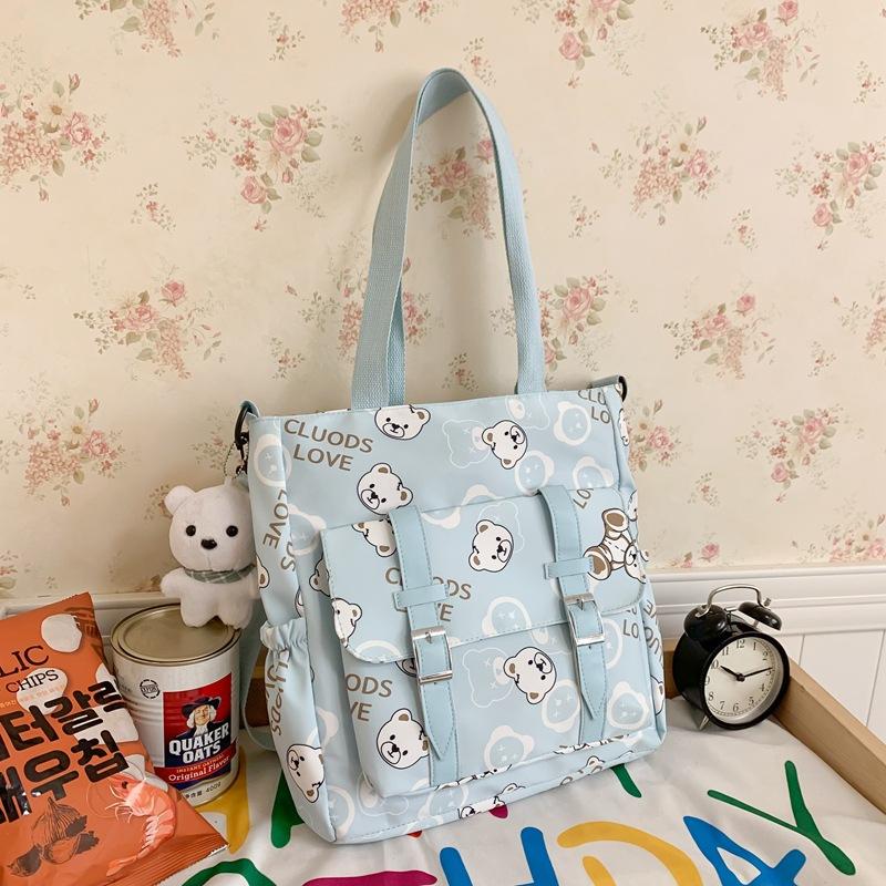 

Студенческая косметичка женская маленькая свежая мультяшная милая сумка через плечо для девочки универсальная повседневная большой вместимости сумка-мессенджер single package синий