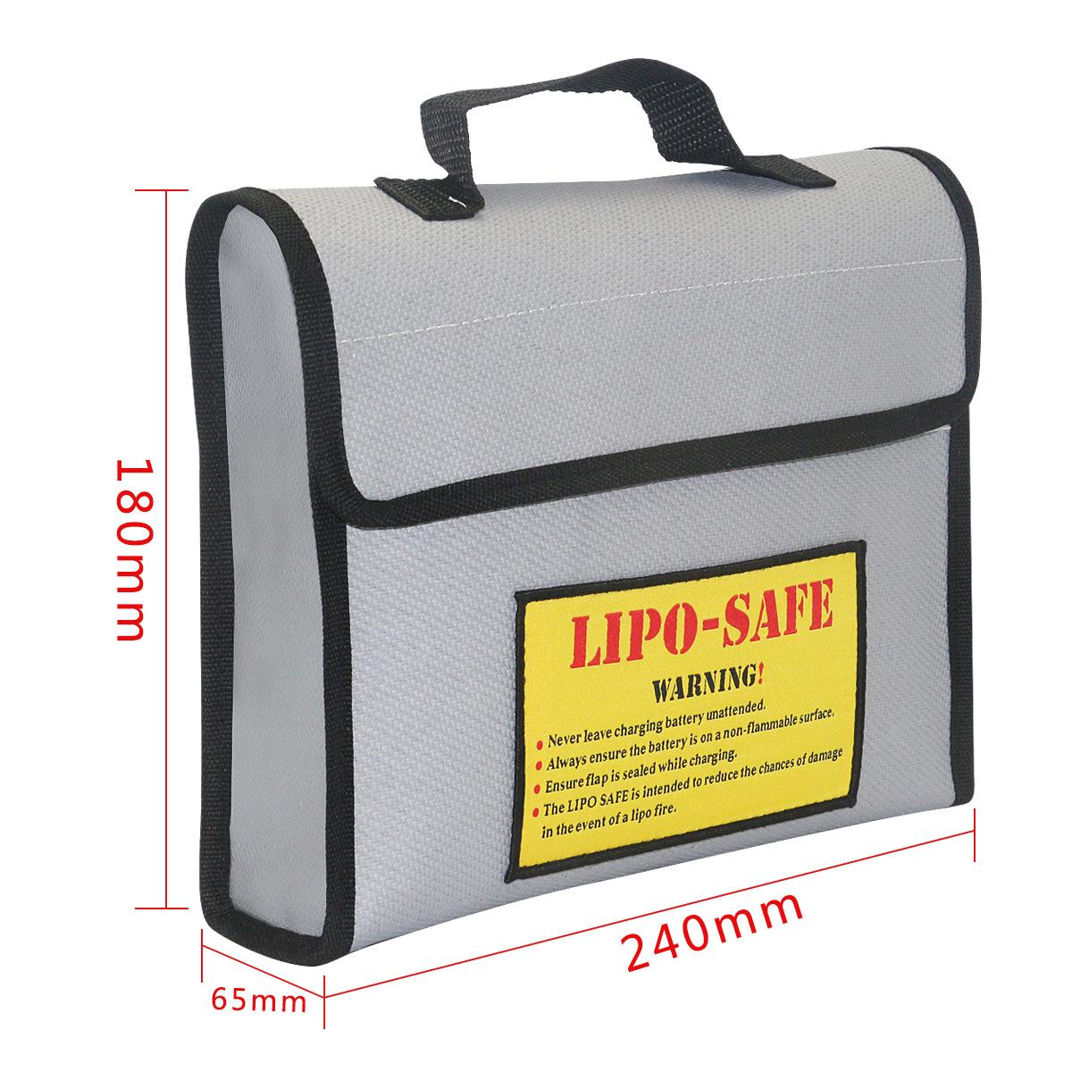 Explosion-Proof Double-Layer Fireproof Lithium Battery Safety Bag - Large Size (240x65x185mm) 240*185*65 mm