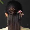 Lotus Floral Hair Stick Tassel Wood Chinese Style Hairpin Elegant Retro Traditional Hanfu Hair Accessory Stage Performance