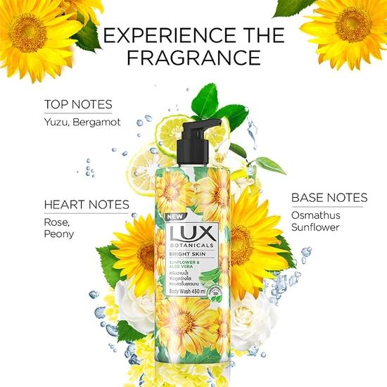 Lux Botanicals Sprchový gél pre rozžiarenú pleť, Prírodné extrakty, Bez parabénov, Súčasťou je lufa, 450 ml