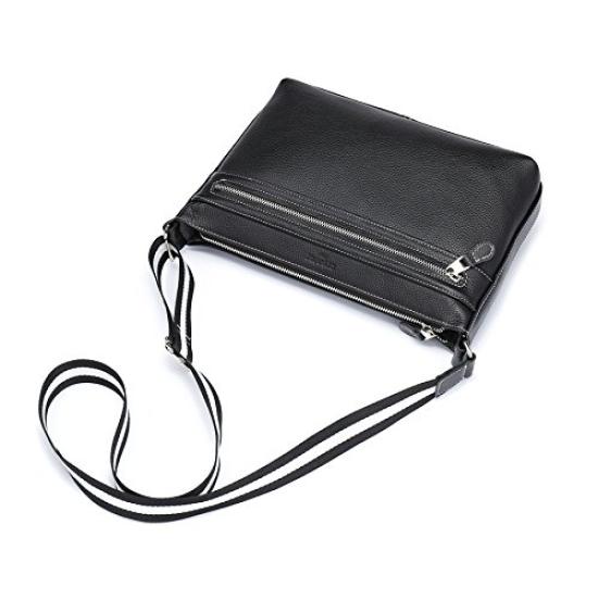 HEALTIM Women's Lightweight Crossbody Shoulder Bag, Genuine Leather with Adjustable Strap and Tassel, Perfect for Commuting, School, and
