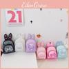 Rabbit Letter Ear Bow Sequin Childrens Backpack Zipper Design Layered Storage