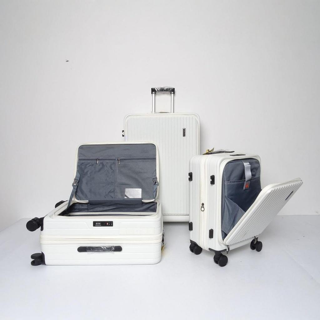 20-inch Front-Opening Trolley Suitcase with Universal Wheels and Password Lock