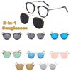Two Usage Flip Cover Punk Sunglasses Retro Double Layer Steampunk Flip-Up Sun Glasses Black Shades Glasses Computer Eyeglasses