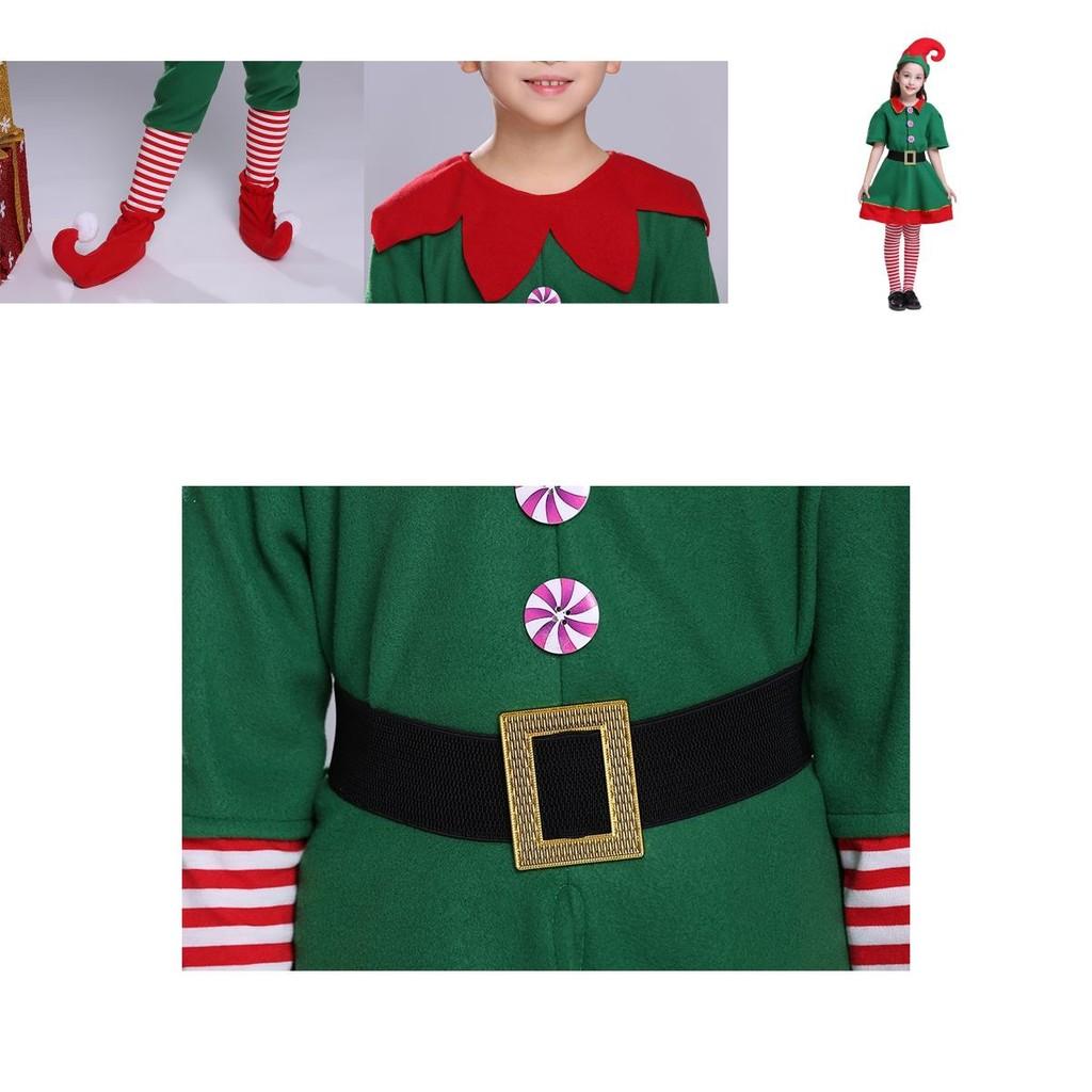 Delightful Christmas Elf Cosplay Costume Couple Outfit For Fancy Dress Xmas Party Role Play