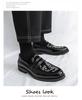 Slip-on High-End Business Casual Loafers: Men's British Style Leather Shoes for Weddings and Suits
