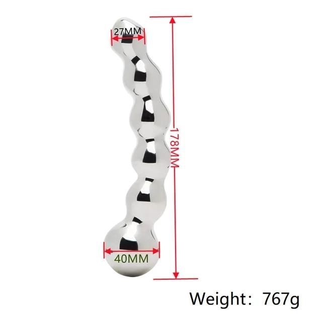 Stainless Steel Double Large Butt Plug Fake Dildo G Spot Metal Anal Beads Plug P-spot Prostate Massager Stick Vaginal Sex Toy